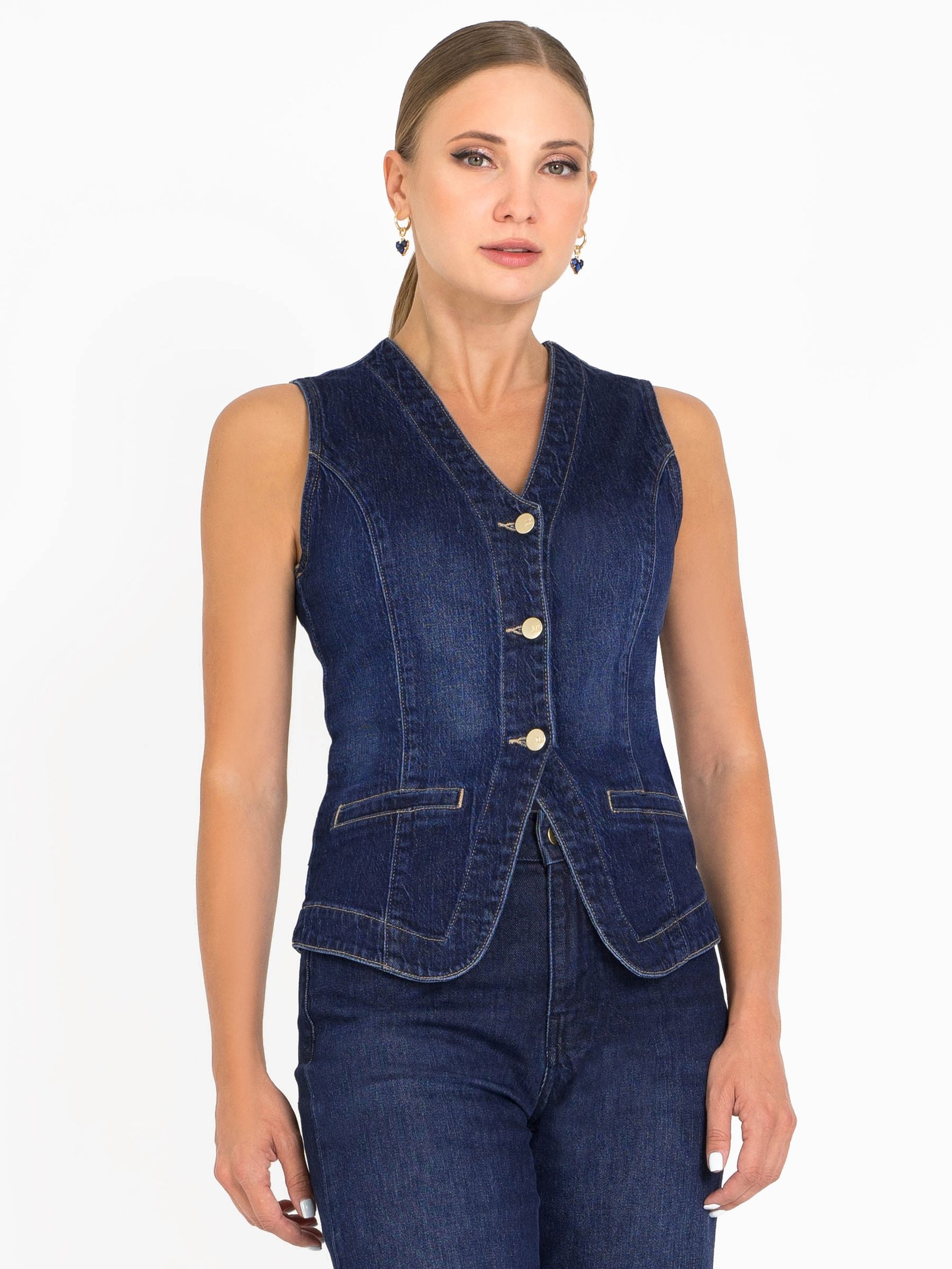 Tailored Denim Vest — 1