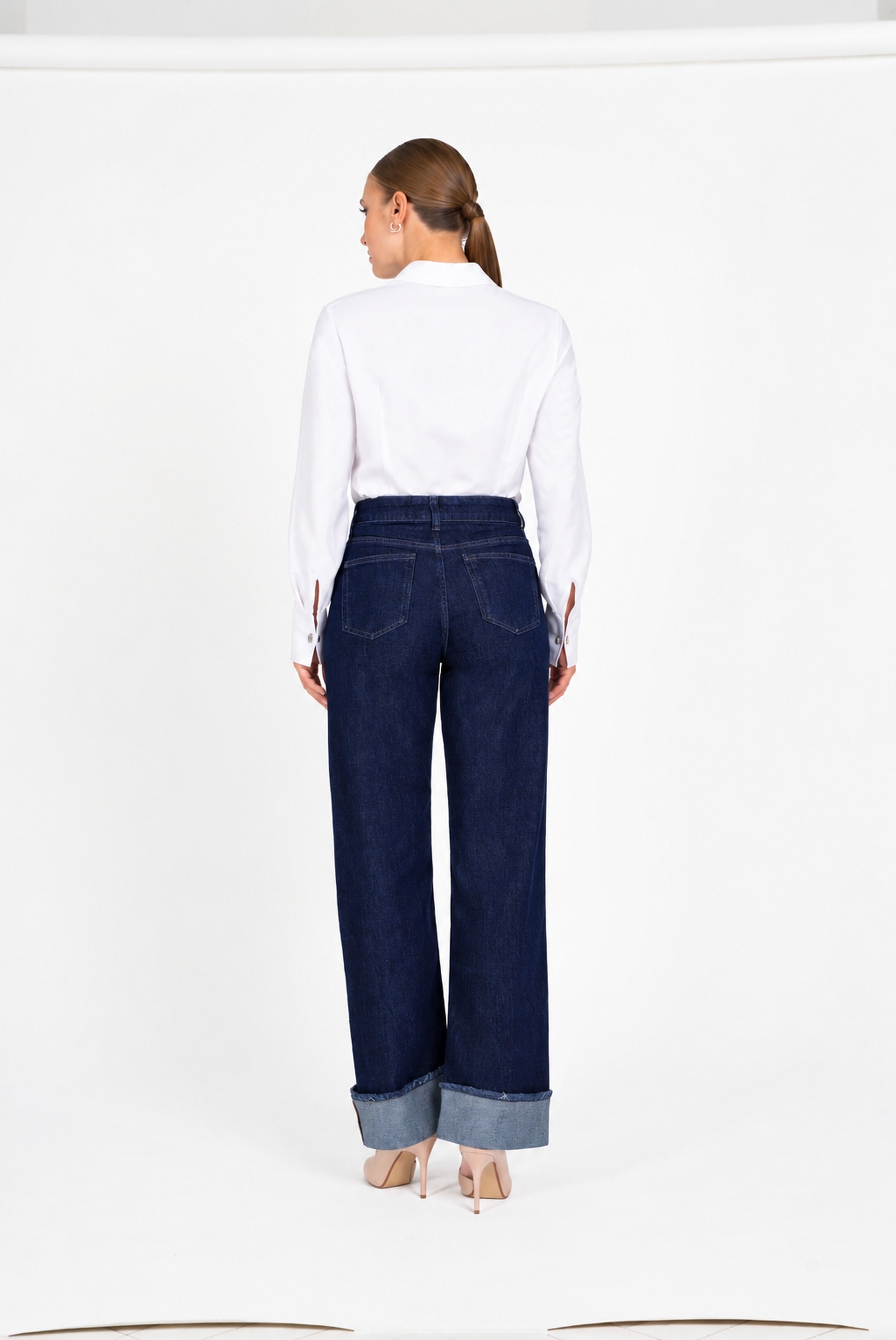 Wide-Leg Jeans — Folded Cuff — 4