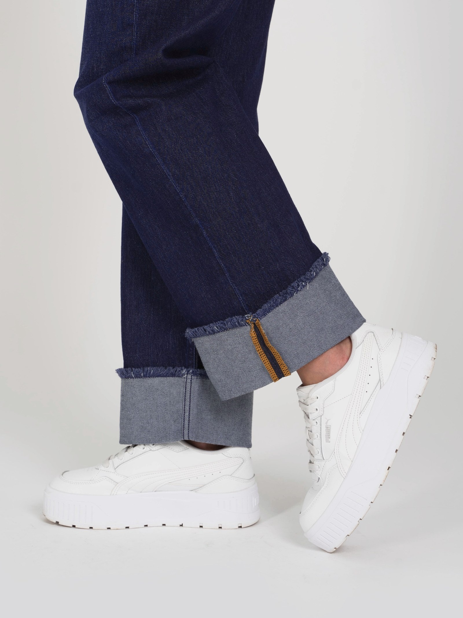 Wide-Leg Jeans — Folded Cuff — 3