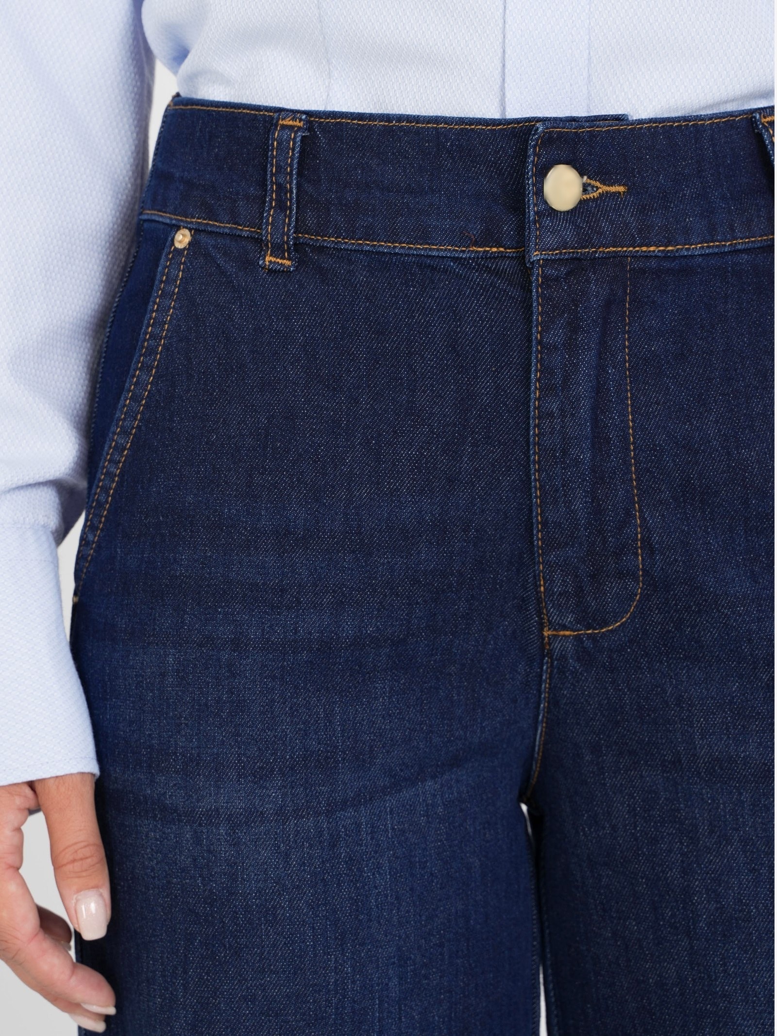 Wide-Leg Jeans — Ankle Pleat — 5