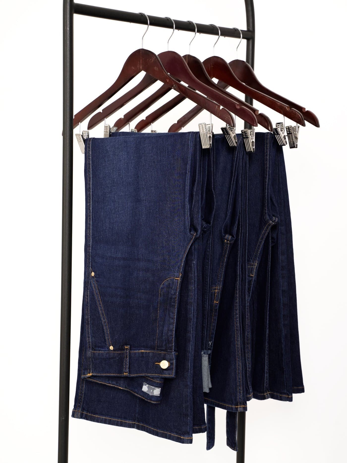 jeans on a hanging rail